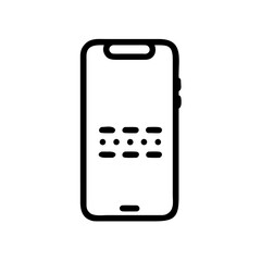 Smartphone with morse code on screen simple icon on isolated background. © MASUDA