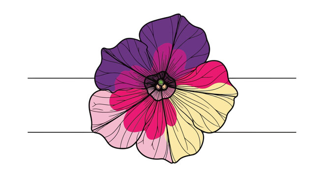 Vibrant Petunia Flower with Gradient Petals and Horizontal Lines