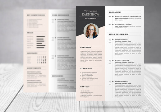 Two Page Resume and Cover Letter Template