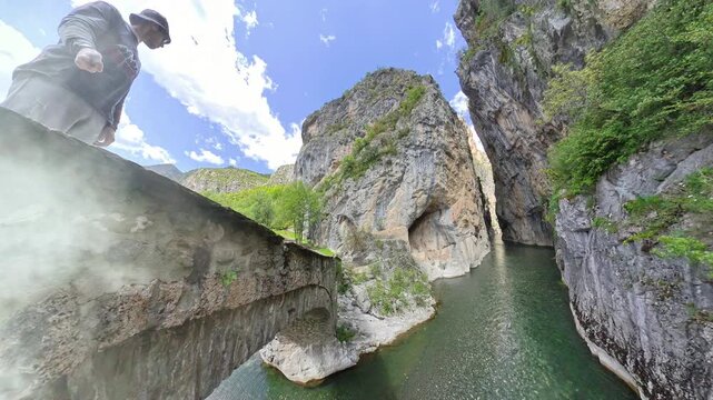 Stone bridge in Portitsa, Grevena, Epirus, Greece