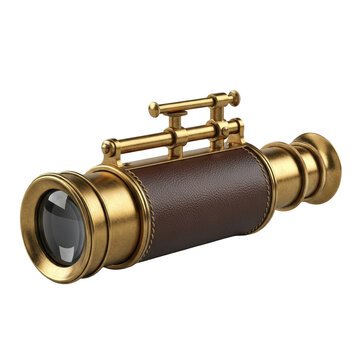 Vintage Brass Spyglass Telescope with Leather Wrapped Barrel.