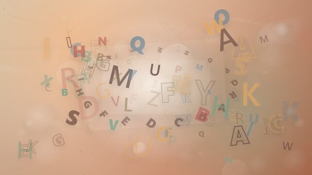 Warm Editorial Floating Alphabet Background with Creative Letter Motion