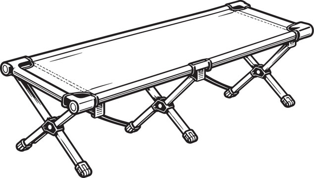 Ultralight Camping Cot Icon Illustrator