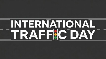 Fototapeta premium International Traffic Day Typography With Signal Light Accent