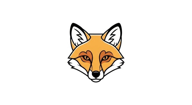 Bold orange fox head illustration for mascot