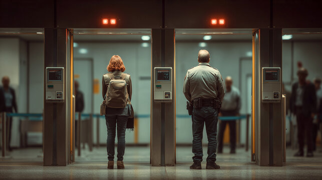 security checkpoint with metal detectors