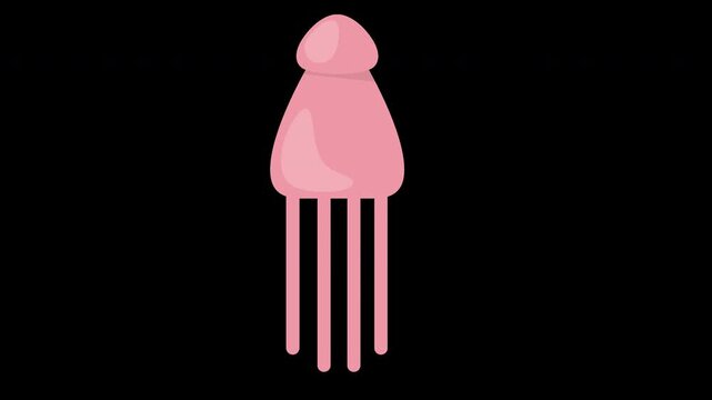 Cute Pink Octopus Illustration