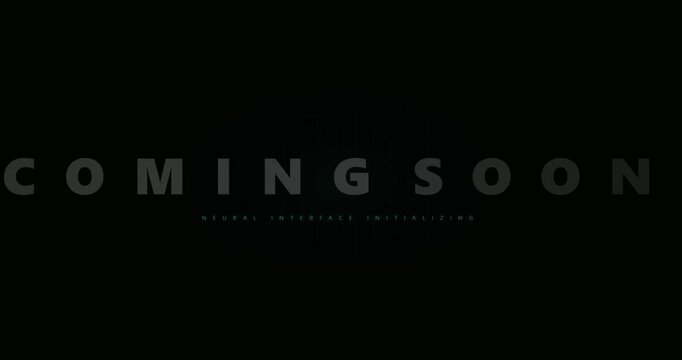 Black background with coming soon text.