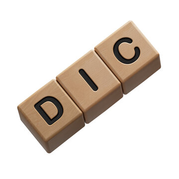 The word dic is written on wooden cubes. Medical concept.close up of wooden elements,Business Concept.Supports PNG files with transparent backgrounds.