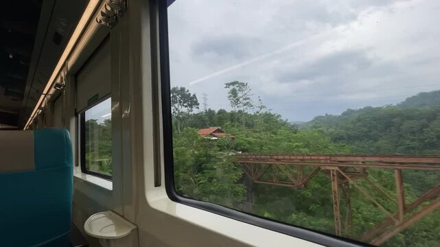 Train Window View in Indonesia
