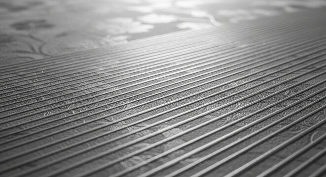 Close up of repeating parallel lines forming a textured surface with shallow depth of field