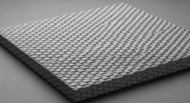 Close-up view of a textured woven fiberglass composite material showcasing its intricate weave pattern