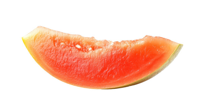 Juicy slice of watermelon on white background