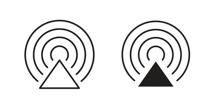 Airplay line icon vector set.