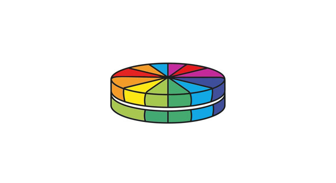 Circular Color Wheel Chart with Multiple Hues and Tints on White Background