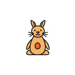 Cute Cartoon Rabbit Sitting Down. © ANGGA