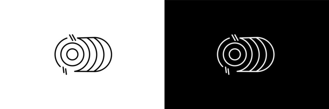 bale of hay outline icons in farming and gardening category. White and Black style linear bale of hay icon