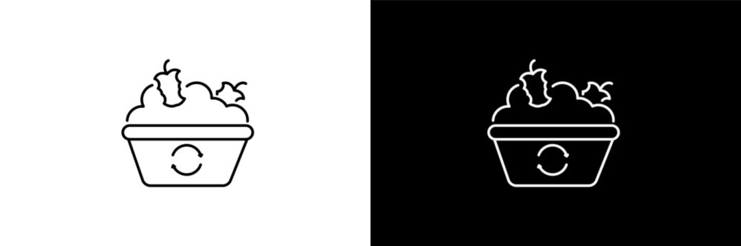 composter outline icons in farming and gardening category. White and Black style linear composter icon