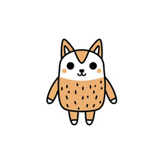 Fototapeta premium Cute Cartoon Shiba Inu Dog Character.