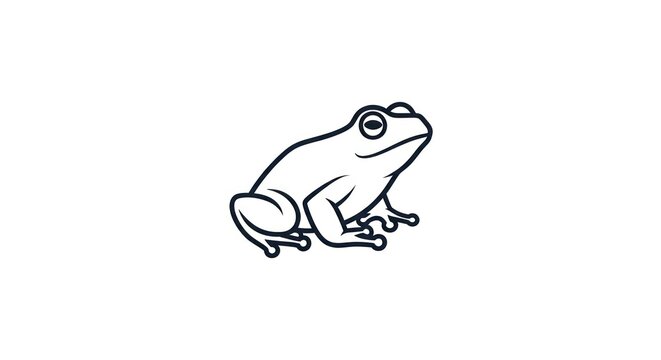 Frog outline illustration on white background