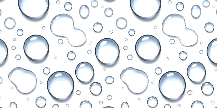 Clear water drops pattern with realistic liquid bubbles and condensation texture