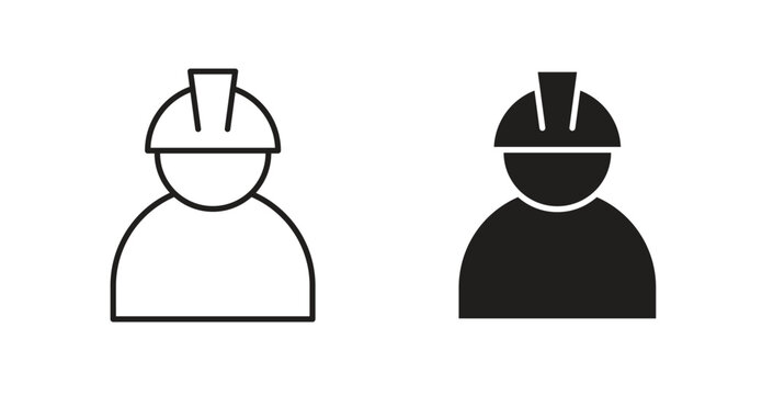 Builder line icon vector set.