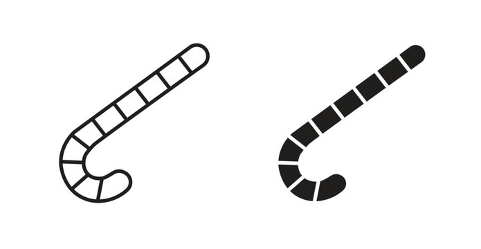 Candy cane line icon vector set.