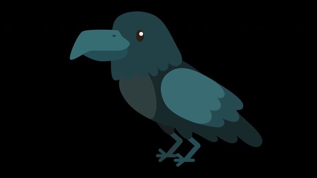 Cute Cartoon Raven Illustration