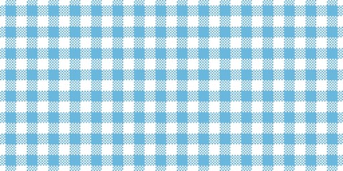Naklejka premium Blue plaid seamless pattern background. Gingham checkered texture for fabric, tablecloth, picnic, wrapping, wallpaper.