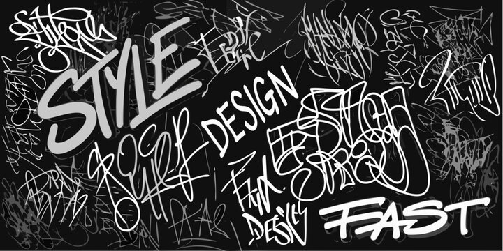 White Graffiti Style Typography Dynamic Urban Design Background