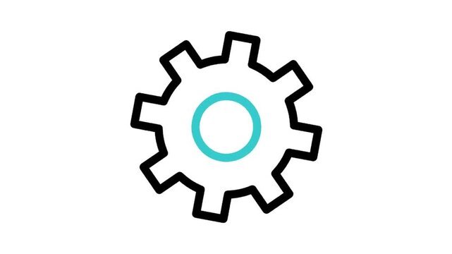 Animated Settings Gear Configuration Preferences Option Icon Loop