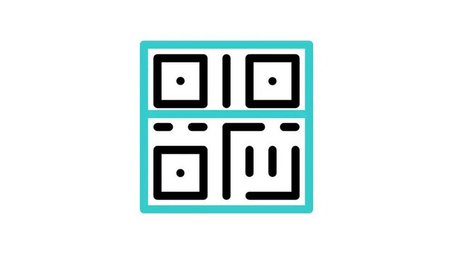 Animated QR Code Scan Digital Technology Mobile Payment Icon Loop