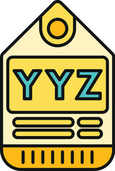 Naklejka premium Yyz toronto pearson airport luggage tag representing travel and aviation