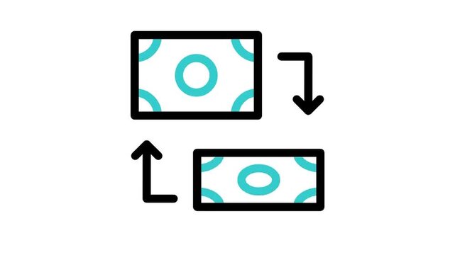 Animated Exchange Swap Trade Transfer Currency Arrows Icon Loop
