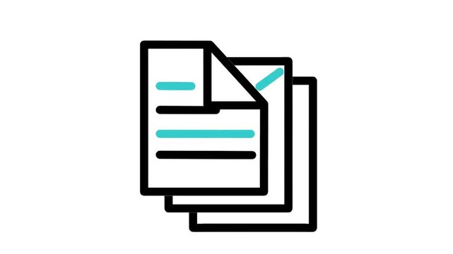 Animated Document File Paper Office Report Text Icon Loop