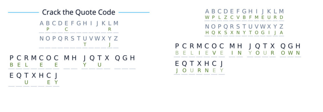 Crack the quote code alphabet decoder puzzle educational illustration