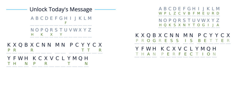 Unlock today's message alphabet decoder puzzle educational illustration