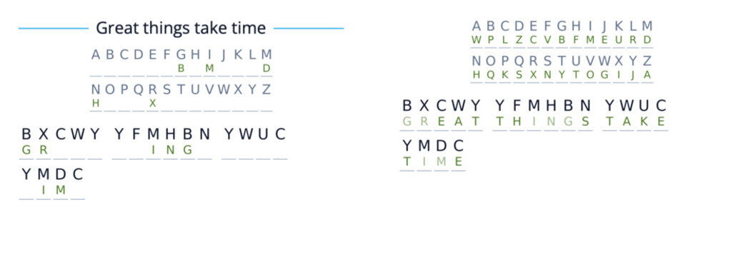 Greeting Card Game Alphabet Decoder Puzzle Educational Illustration