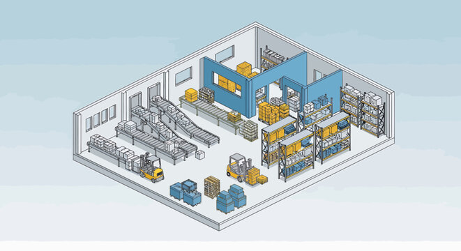 Industrial Factory Floor Plan Layout.