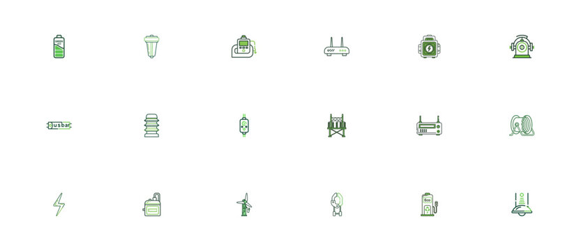 Electrical Engineering and Green Energy Icon Set