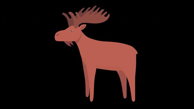 Cute Cartoon Moose with Antlers