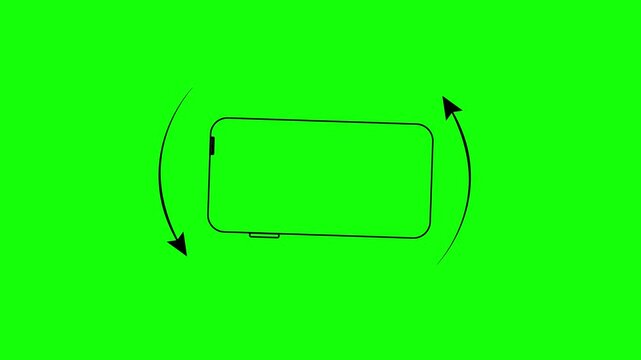 Please Rotate Your Phone Animation on Green Screen Chroma Key