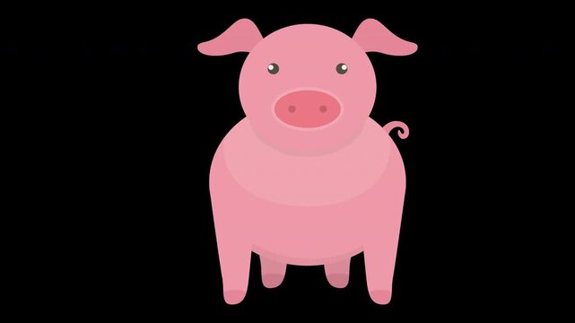 Cute Pink Pig Illustration