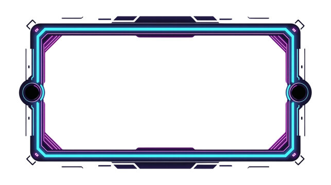 Futuristic Neon Glowing Frame for Modern Digital Streams and High Tech Gaming Interfaces