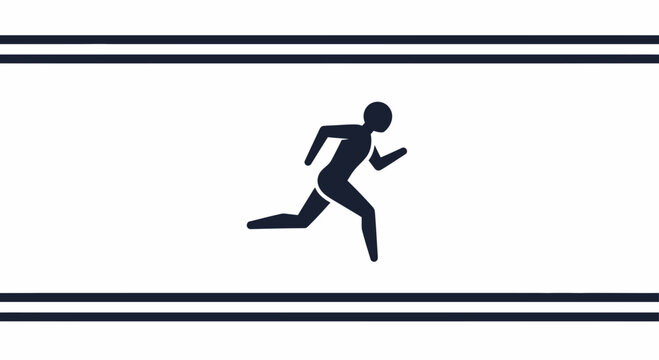 Silhouette of a runner in motion, dynamic sports icon, symbol of speed and fitness