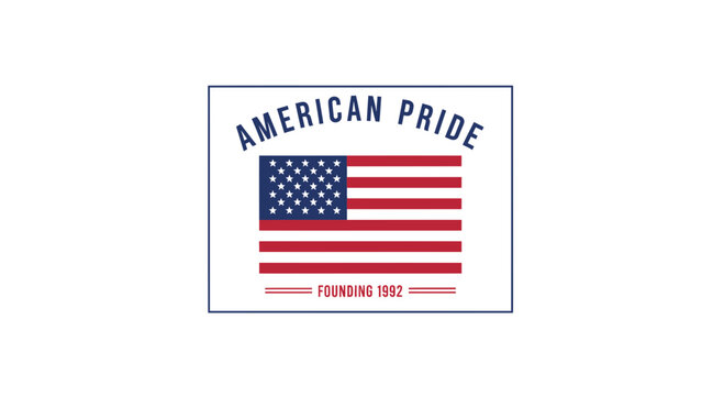 American Pride Flag Logo with Founding Date 1992
