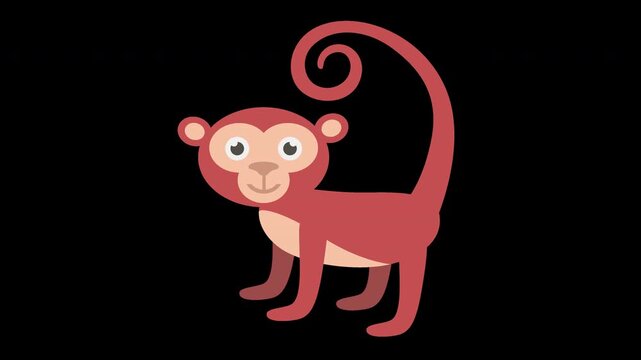 Cute Red Monkey Illustration