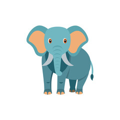 Obraz premium Blue cartoon elephant with big ears