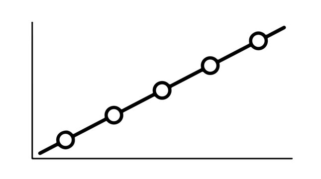 Simple line graph with upward trend, minimalist design symbolizing growth, progress, and positive correlation between two variables