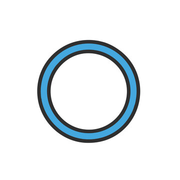 Minimalist blue circle icon with a bold dark outline.